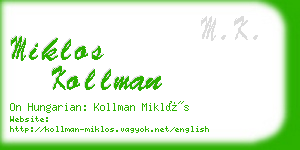 miklos kollman business card